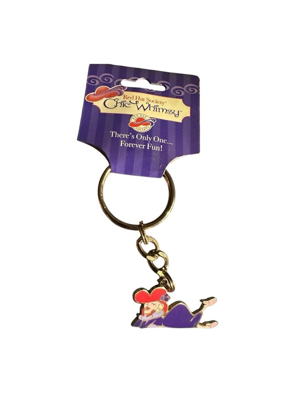 Red Hat Society Keychain Purple Red One Size
